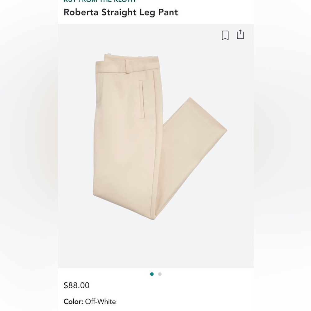 Kut From The Kloth Roberta Crop Pant Beige Size 12